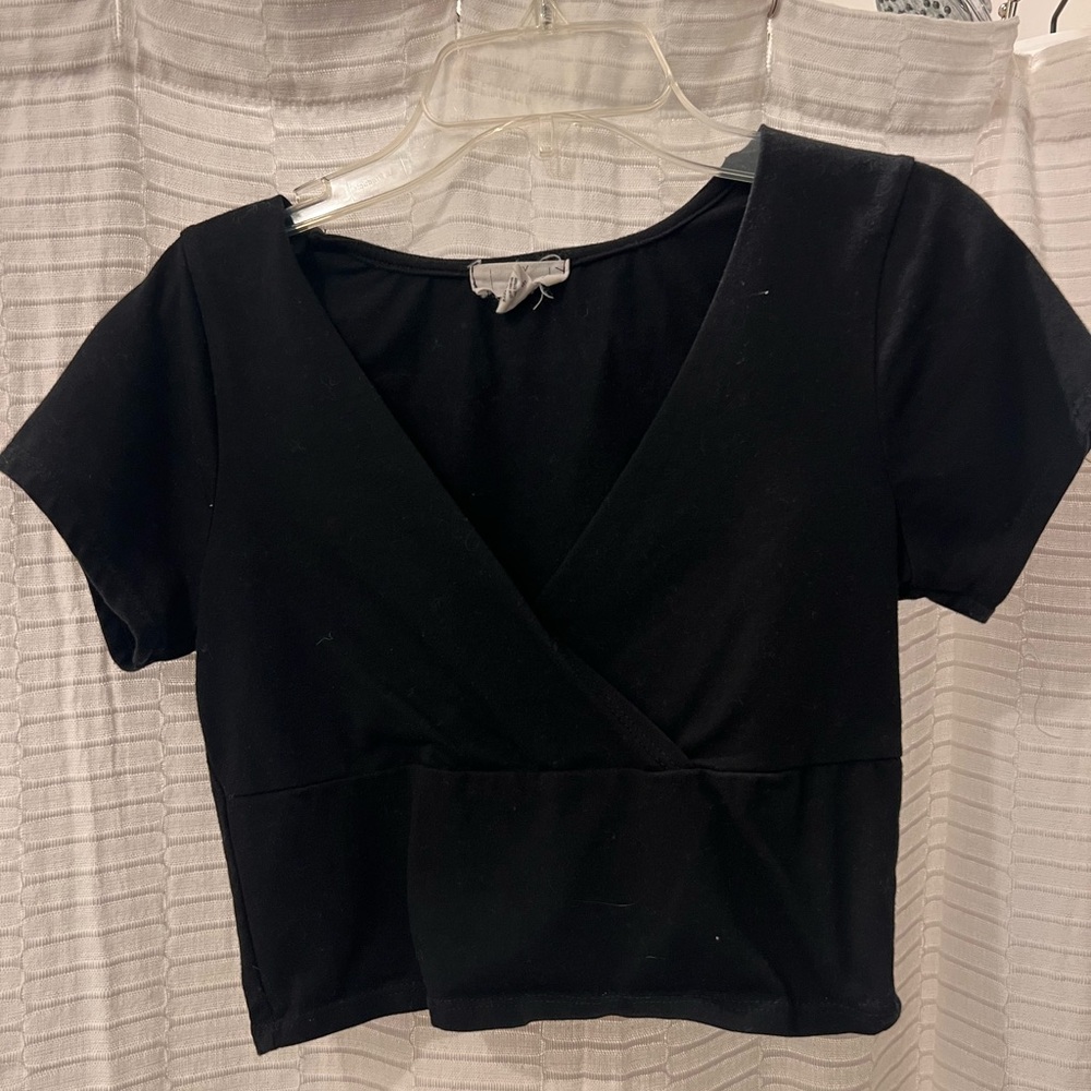 Elegant Black Wrap Top